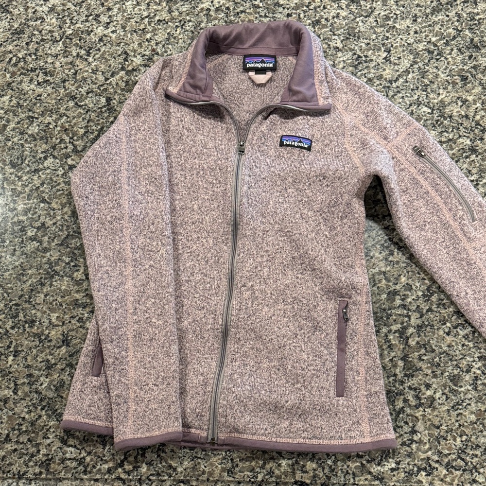 Patagonia Heathered Lavender Zip-Up Jacket
